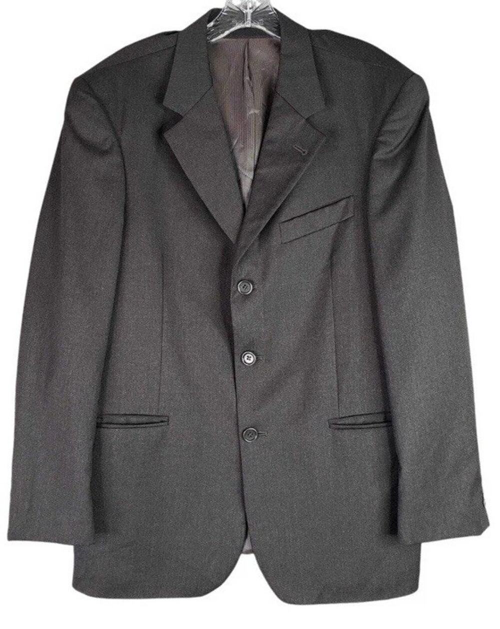 Ermenegildo Zegna Men’s Blazer Sz 52R Charcoal Gray Trofeo Wool Sport Coat Italy